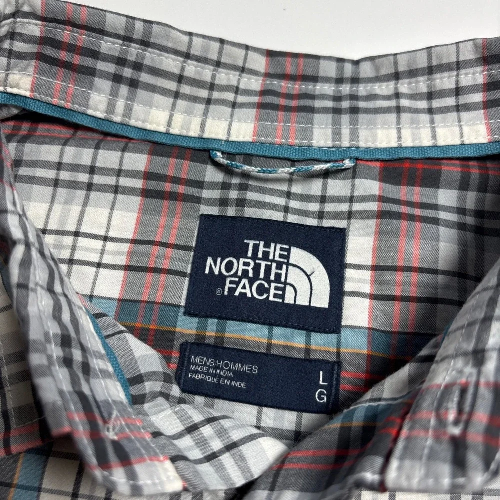 The North Face Plaid Button Up Hammetts Shirt Short Sleeve Mens L Casual Outdoor